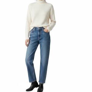 Abercrombie Ultra High Rise 25P Ankle Straight Jeans Dark Blue Petite Short